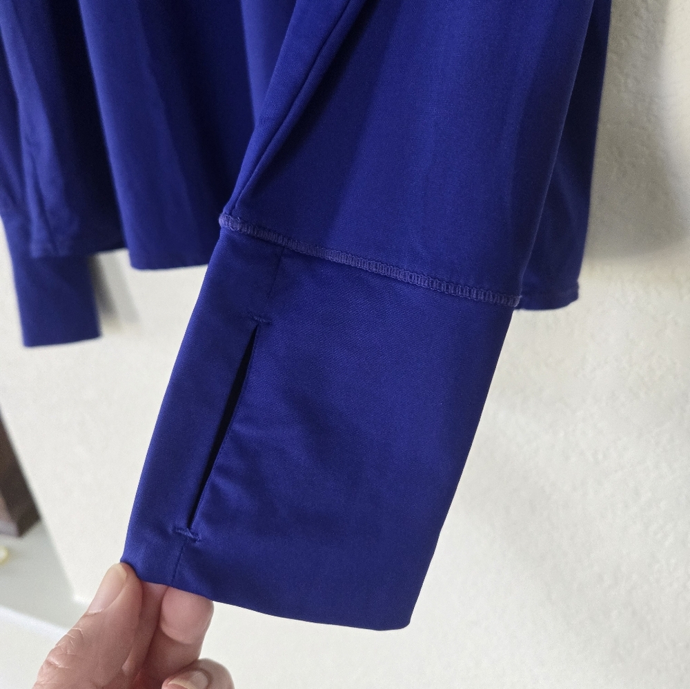 Athleta Sunlover UPF Tulip Back Long Sleeve Top Royal Blue Size Tall Large - Picture 5 of 10